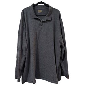 The Foundry Supply Co. 4XLT long sleeve polo shirt gray Big & Tall cotton casual